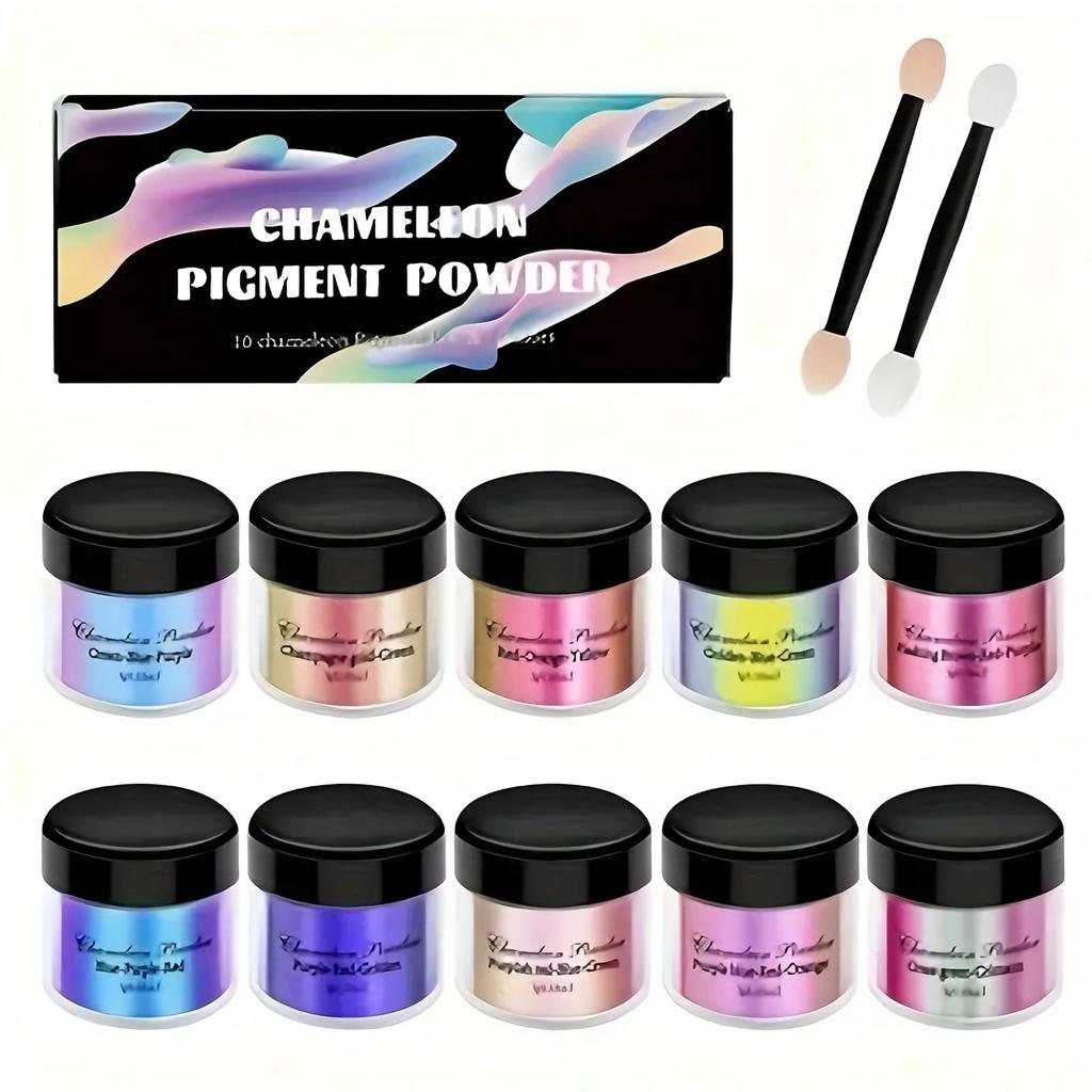 1 Set Chameleon Powder Nail Chrome Pigment DIY Epoxy Resin Mold Dye Nail Art Glitter Dust Manicure DIY Mica Powder Pigments