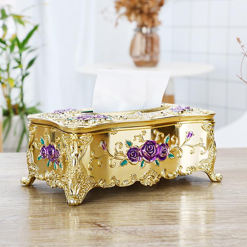 

Золотистый большой держатель для салфеток - креативная настольная пластиковая бумажная коробка для дома 23*12.5*9.5CM