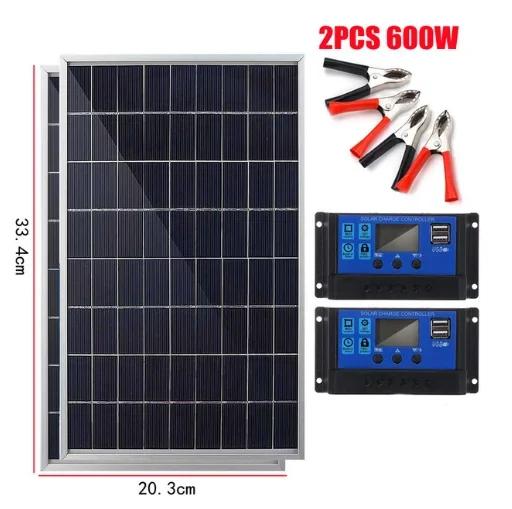 20W/H  Solar Panel Kit Complete12V Polycrystalline Power Portable Outdoor Rechargeable Solar Cell Solar Generator for Home
