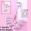 YS00127  -(1 Handle + 8 Blades) Women's Safety Razor Blades Face/legs/armes and Armpits/bikini Beauty Hair Removal Razor