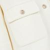 Out Pocket Notch Collar Tweed Jacket - Ivory