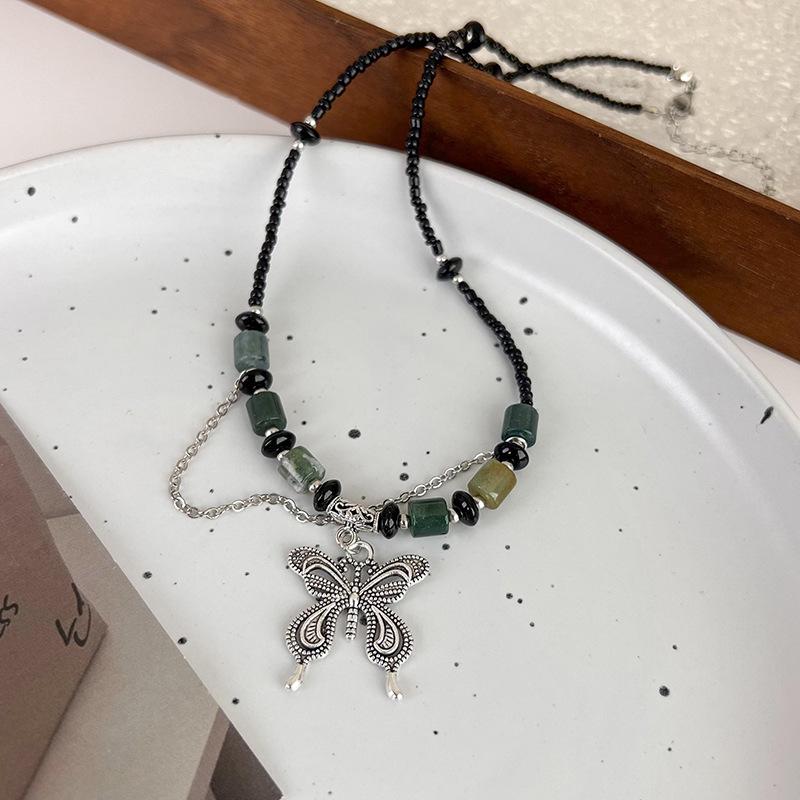 

Новое китайское винтажное ожерелье-бабочка из бисера, женское хип-хоп шикарное ожерелье Cool Spice в этническом стиле, декоративная цепочка на ключицу, аксессуары