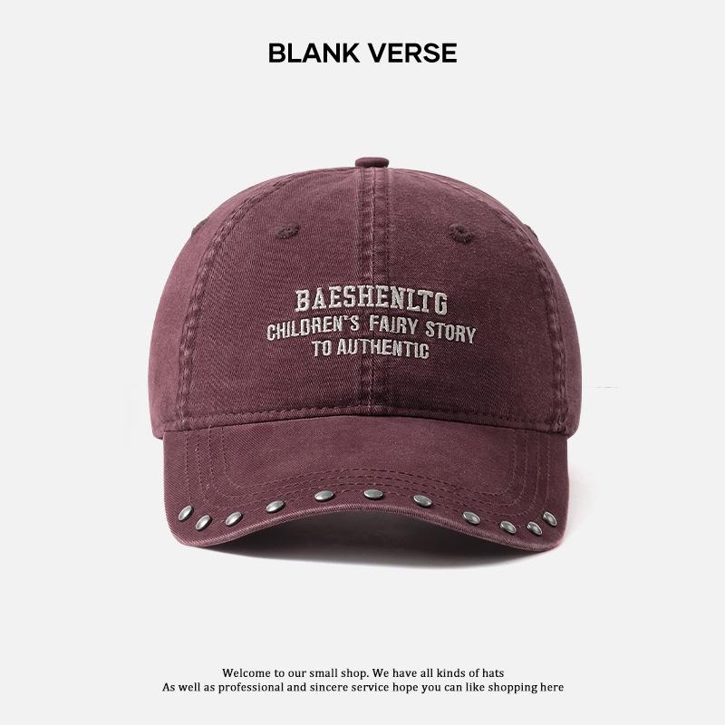 

Personalized washed soft top baseball cap men and women versatile retro embroidery big head circumference wide brim cap tide