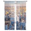 Aerial View Of Paris City Skyline With Facades Tulle Sheer Curtains for Living Room Kitchen Decoration Voile Organza Curtains