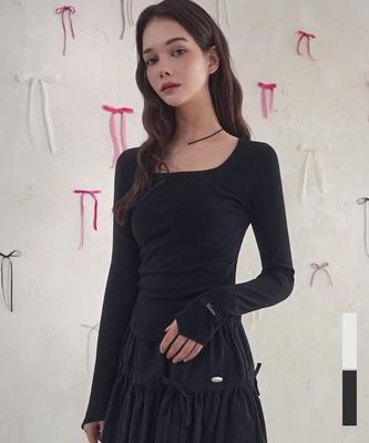 VIVACIOUS Square Neck Tee_2Colors