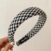 PROLY New Fashion Women Headband Classic Houndstooth Turban Adult Soft Solid Color Turban Girls Party Travel Hair Accessories