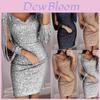 Rochie Mini Elegantă cu Paiete pentru Femei, Sexy, cu Decolteu în V, pentru Petreceri Elegante de Cocktail și Purtare Casual