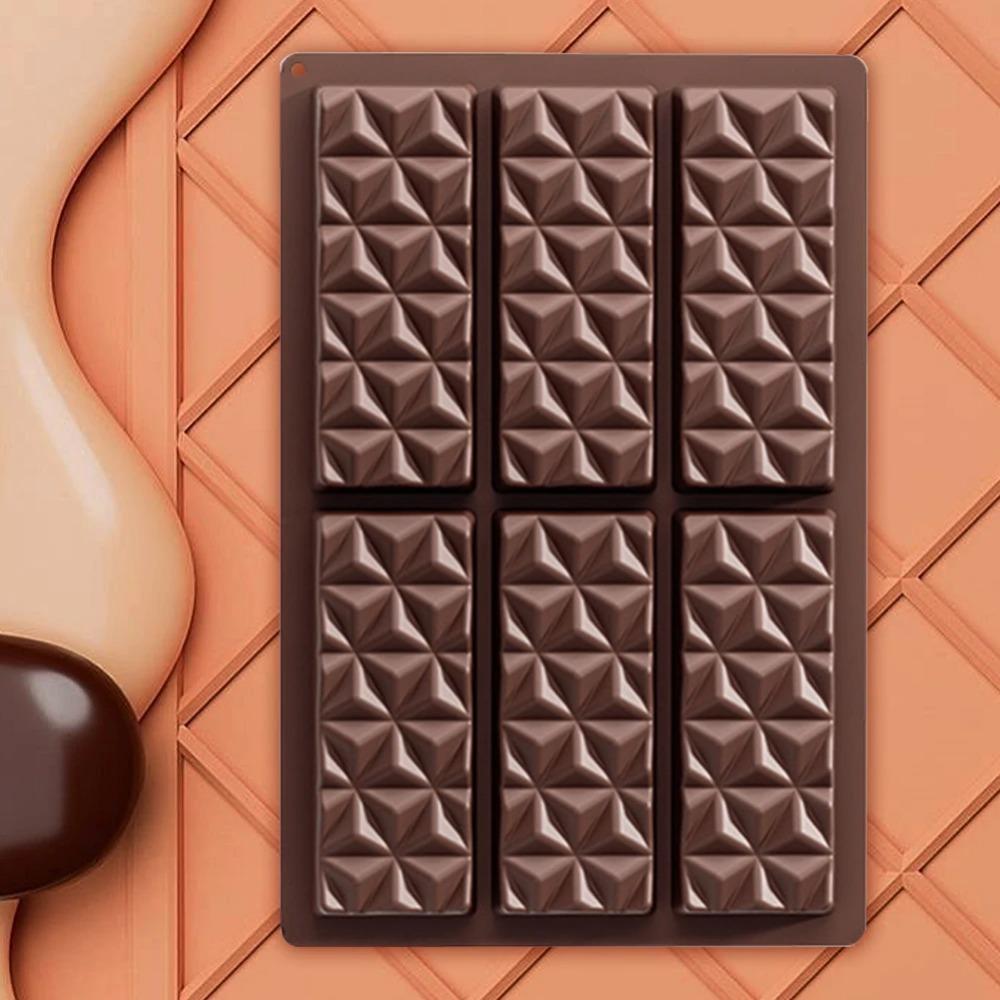 6 Cell Silicone Triangle Diamond Candy Mould DIY Chocolate Baking Mould Non-Stick Mini Cookie Candy Molds Household Baking Tools