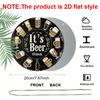 2D Flat, 1pc Round Aluminum "It's Beer O'clock" Sign, Vintage Retro Beer Glass Clock Wall Decor, Lightweight Hanging Signs - Waterproof & Durable