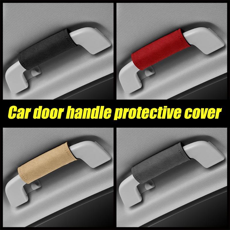 Car Door Handle Protective Cover Multifunctional Roof Handrail Suede Pad Seat Belt Shoulder Protector Auto Interior Decoration