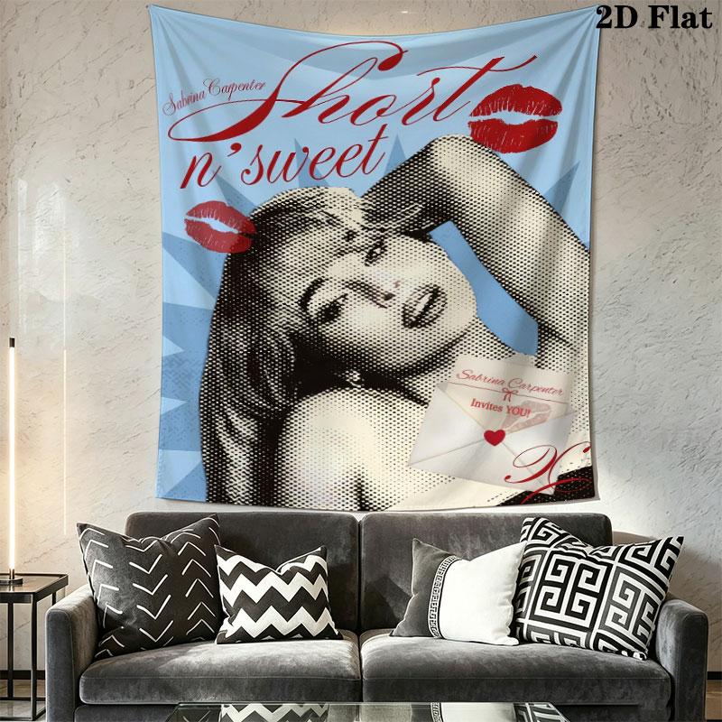 Sabrina Carpenter Rhythm Wall Hanging Printed Fabric Blanket Decorative Tapestries for Bedroom Living Room Home Decor