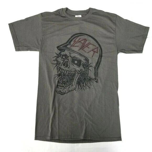 Slayer Skull Helmet Logo Mens Cotton T-Shirt L