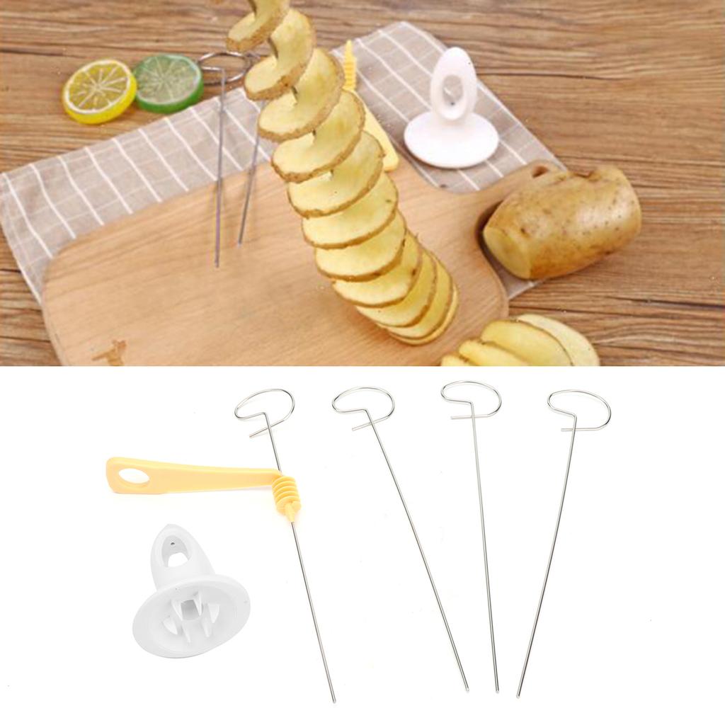 Stainless Steel Potato Spiral Slicer, Hand Crank Potato Slicer, Spiral Slicer with Eddy Design Blade for Home Kitchen   Potato Chips