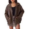 New women's large motorcycle leather jacket autumn and winter fashion loose long-sleeved motorcycle jacket