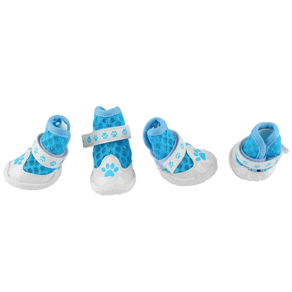 4pcs Skid Tough Sole Breathable Pet Shoes Summer Puppy Footwear  Outdoor Walking