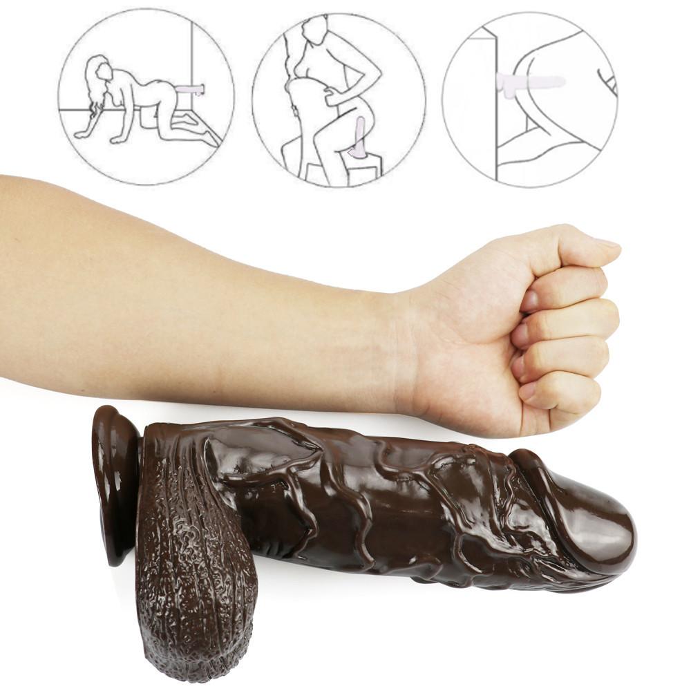 Brown Giant Dildo Suction Cup Soft Dildos Couples Penis Anal Butt Plug Female Masturbation Sex Toys for Woman Dildos Adult Toy