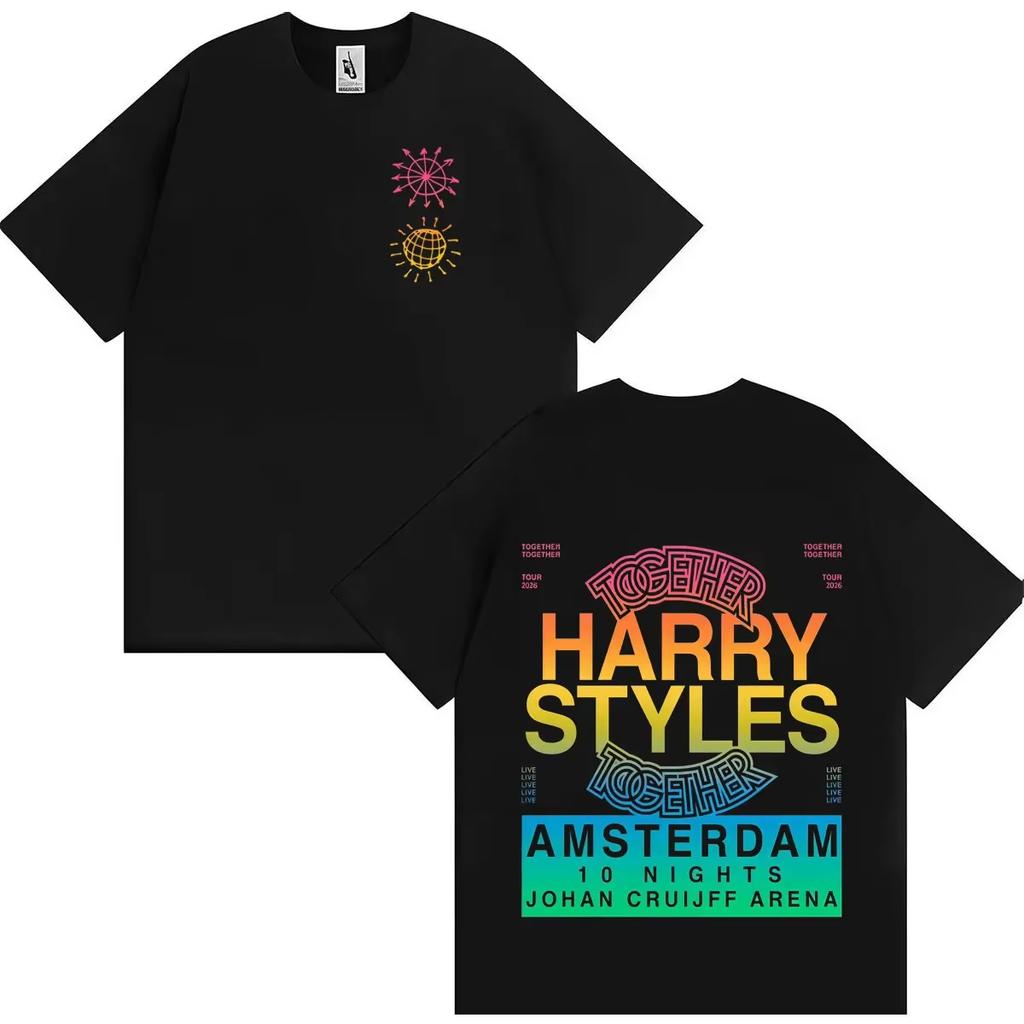 Vintage Spłowiony Harry Styles Together Together Tour 2026 Pop Rock Disco Piosenkarz Brytyjski Artysta Muzyczny Nadruk Bawełniana Koszulka Męska Damska Tee Letnia Casual