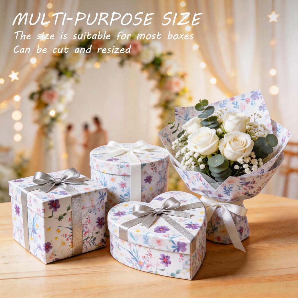 200 Sheets Floral Tissue Paper 35x50 CM Colorful Wrapping Paper Decorative DIY Craft Tissue Paper for Flower Gift Packaging