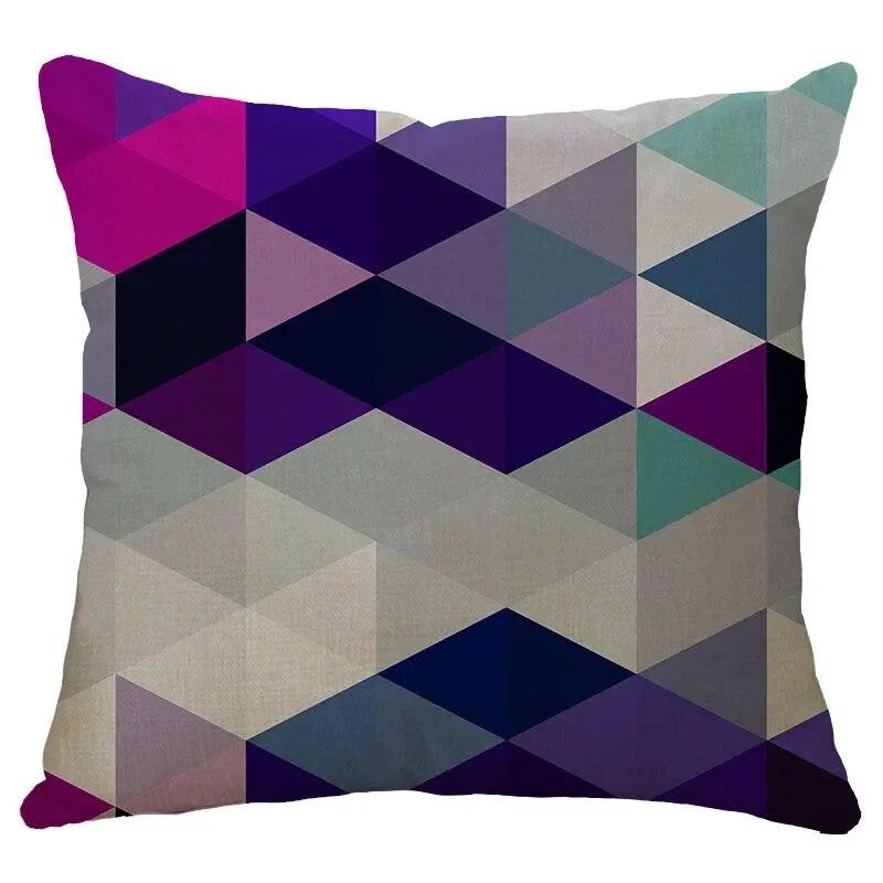 Modern Colorful Geometric Style Pillow Cover Living Room Sofa Office Seat Car Waist Cushion   Home Decoration