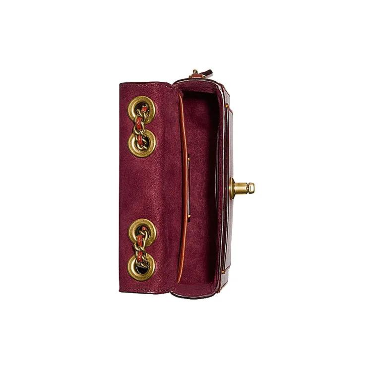 COACH Madison Calfskin Leather Small Square Bag , Crossbody Bag , Shoulder Bag Women's Brown Monogram (Unisex) Shoulder Bags C0829 B4NQ4