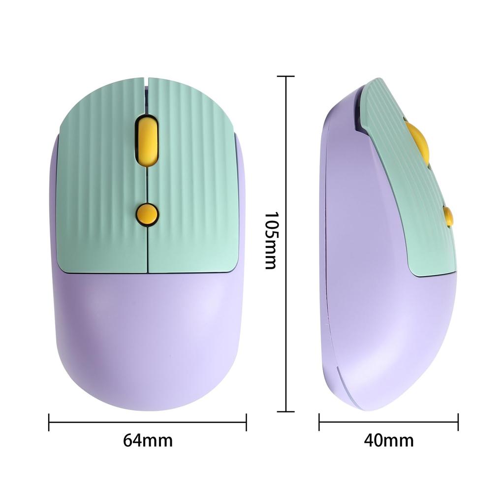 M11 Wireless with USB Compatible with and Purple 2.4GHz Mouse, Quiet, Rechargeable, Energy-Saving, Portable, Compact, Receiver, PCs, Laptops,