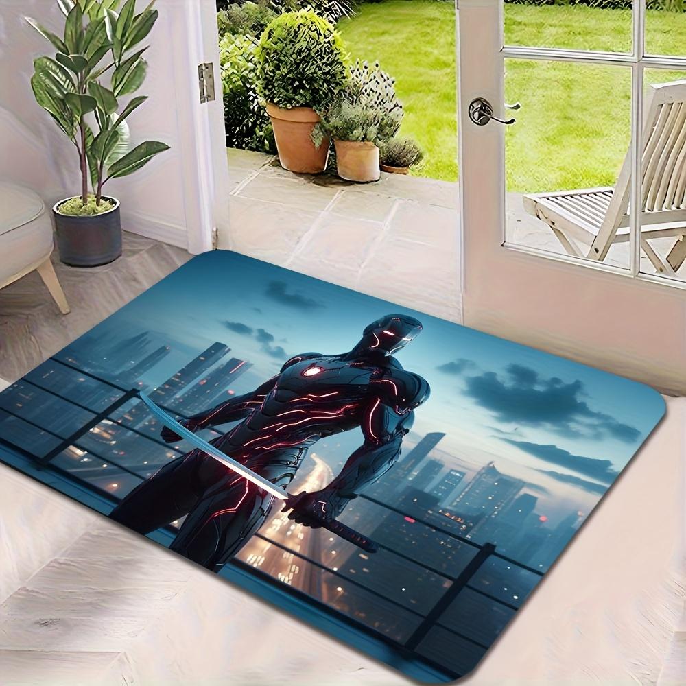 1pc, Floor Mat, Designed with Superhero & Classic  Heroes Theme, Multiple Sizes, Suitable for Living Room, Bathroom, Kitchen,