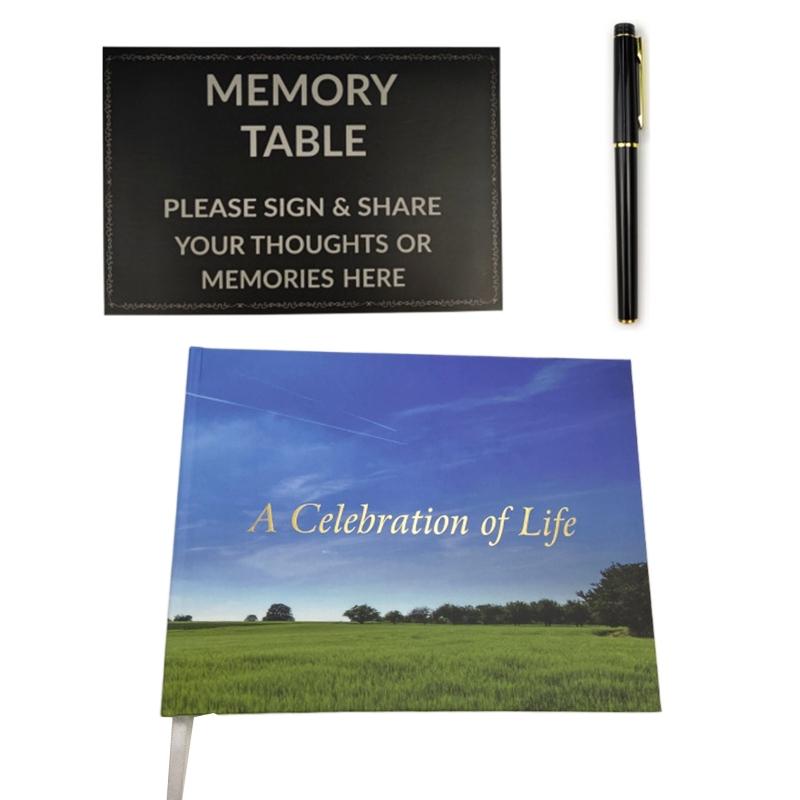 Funeral Guest Book Pen and Table Sign Included Signature and Memory Book In Loving Memory 84 Pages Guest Book Table Sign