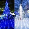 LED Drape 344 with Timer Brightness and Remote Perfect for New and Garden Decorations and Solar-Powered Illumination, Outdoor, Waterproof, Star-Shaped