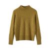 2026 Autumn/Winter Women's Pure Wool Thick Cable Knit Sweater with Half-High Collar and Long Sleeves