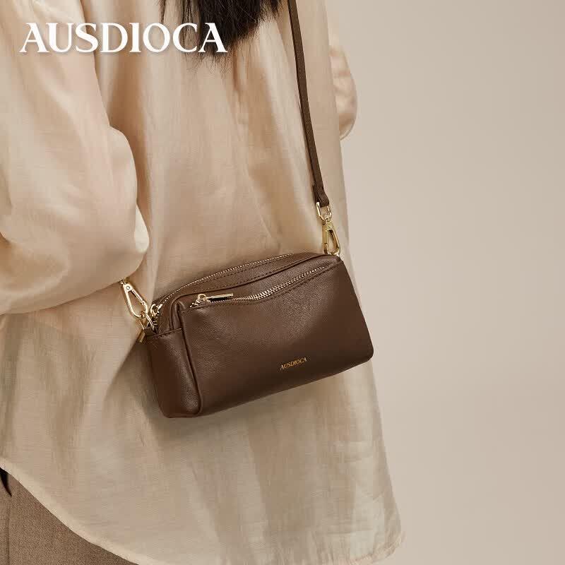 AODIJIA Women s Genuine Leather Crossbody Shoulder Bag