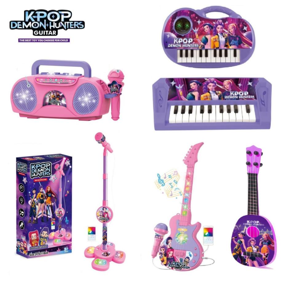 Anime KPop Demon Hunter peripheral Children's Microphone Dazzling 5 Lights Boys and Girls Microphone plays songs Toy Gifts