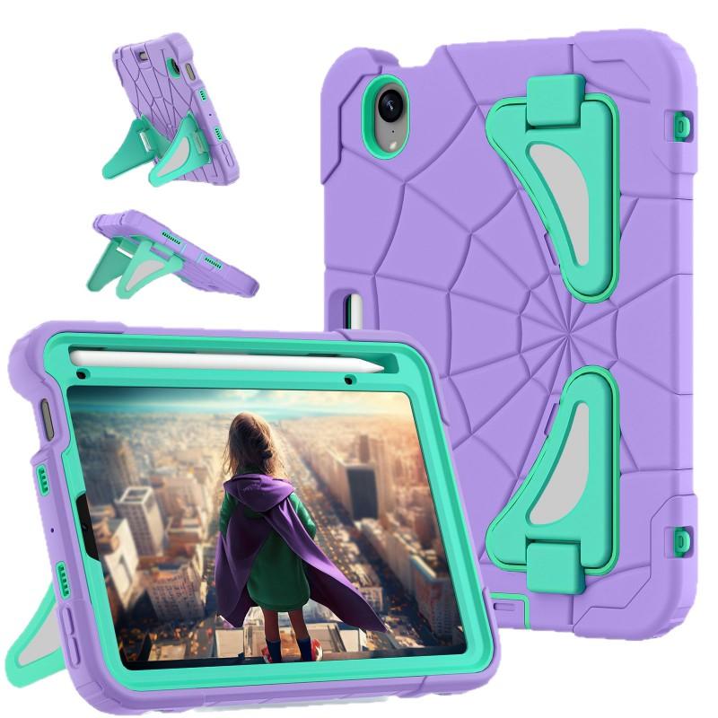 Spider-Man Themed Silicone Case With Kickstand IPad Mini 7 6 Kids Shockproof Full Cover Protective Shell