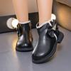 Girls Fashion Princess Boots with Bow-knot Lace Solid Color Sewing Cute Children Short Leather Boots 2024 Spring Autumn New