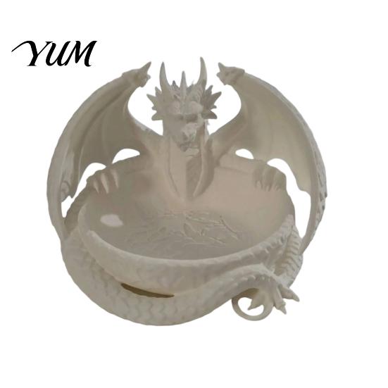 Cooles Tischornament 3D-gedruckter Drache Aufbewahrungsschale für Schmuck Schlüssel, Dekorativer Desktop-Organizer mit Gothic-Schlüsselschale Detaillierte Fantasy-Schuppen