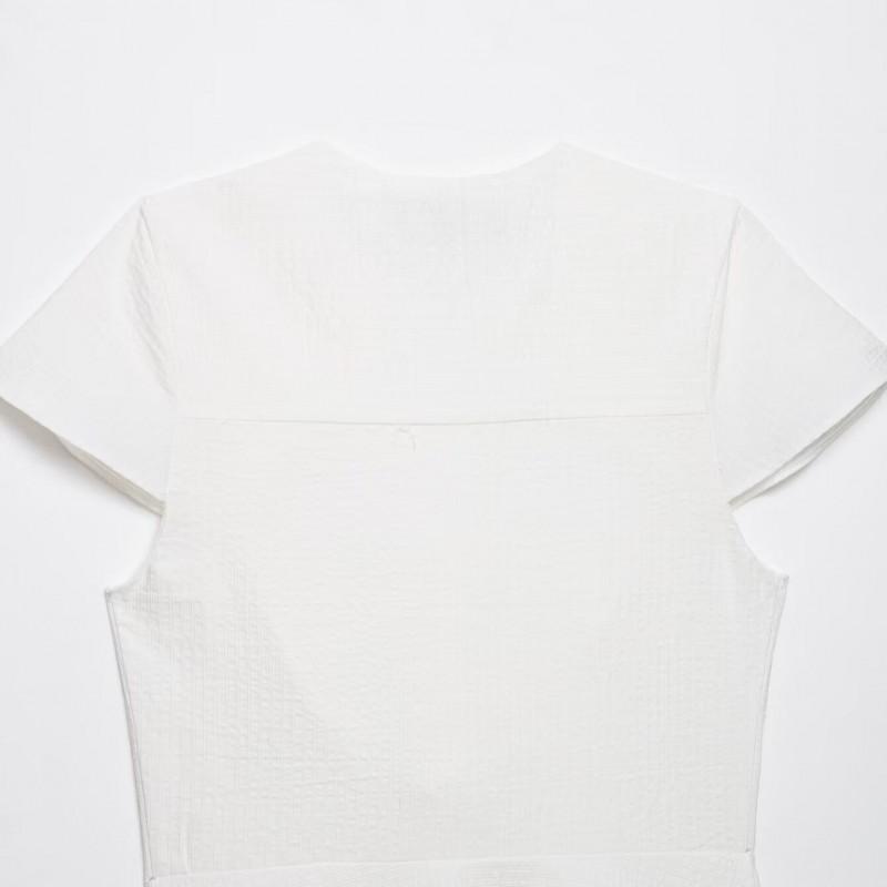 2026 Womens Street Fashion Solid Bow Decor Blouse XS S M L