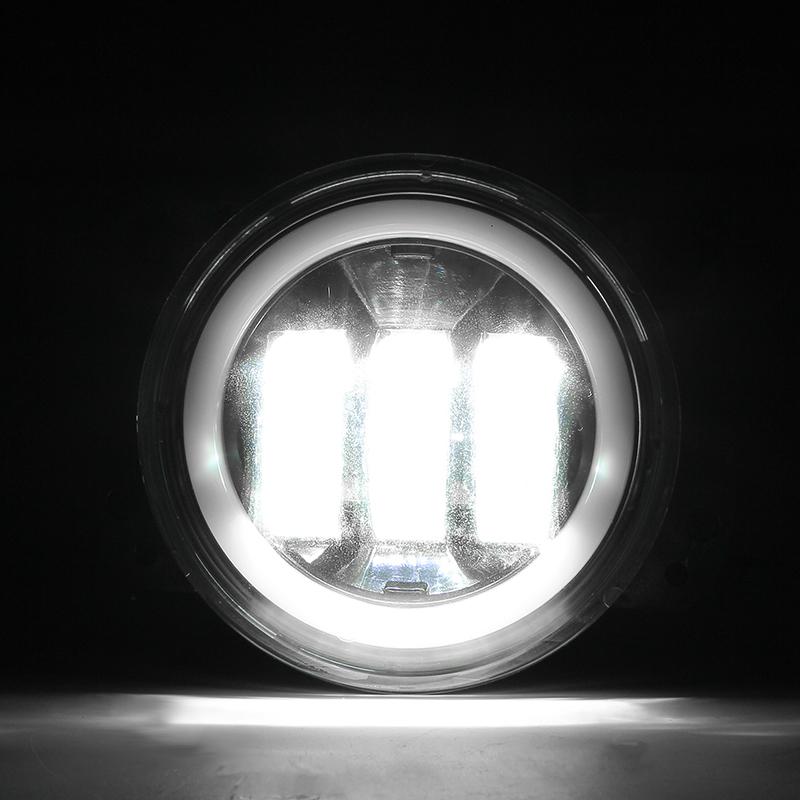 4x4 Round Led Headlights Fog Lights 30W 6000K White Halo Ring Off Road Fog Lamp For Jeep Wrangler JK TJ Grand Cherokee