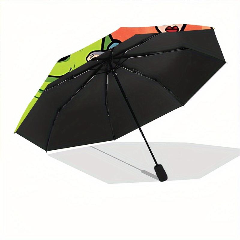 Rugrats Go Wild Automatic Umbrella - Foldable with 8 Iron Ribs, Portable for Outdoor, Gift, Outdoor Umbrell, Playful Accessory, Durable High