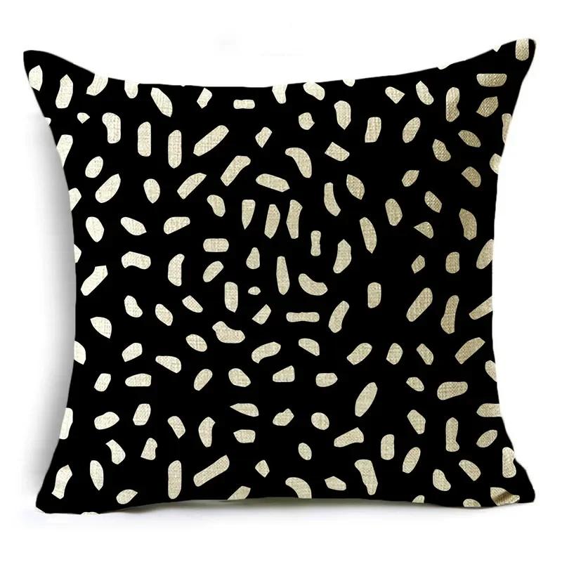 Poszewka na poduszkę Czarno-biała Prosty design Geometryczne szycie Pokrowiec na poduszkę do sofy, biura, na drzemkę 40*40cm/45*45cm/50*50cm