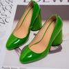 Leather High Heels Pumps Women Shoes Elegant White Green Heeled Large Size Spring Office Party Wedding Shoes Female New 2025