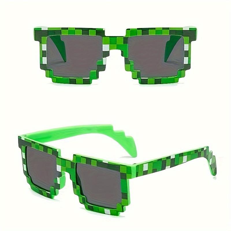 5pcs Retro Pixelated Glasses Lightweight Durable Plastic Frames for Po Booths Birthdays Bachelorette Parties Gaming Events