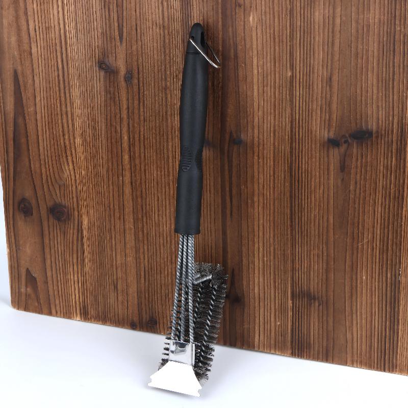 Professional Bbq Grill Brush Made Of Stainless Steel Wire Triangular Brush For Scrubbing Bbq Multipurpose Cleaning Brush