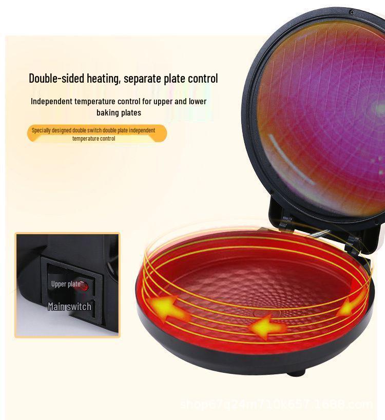Electric Double-Sided Crepe & Pancake Maker with Deepened Heating for Frying & Grilling