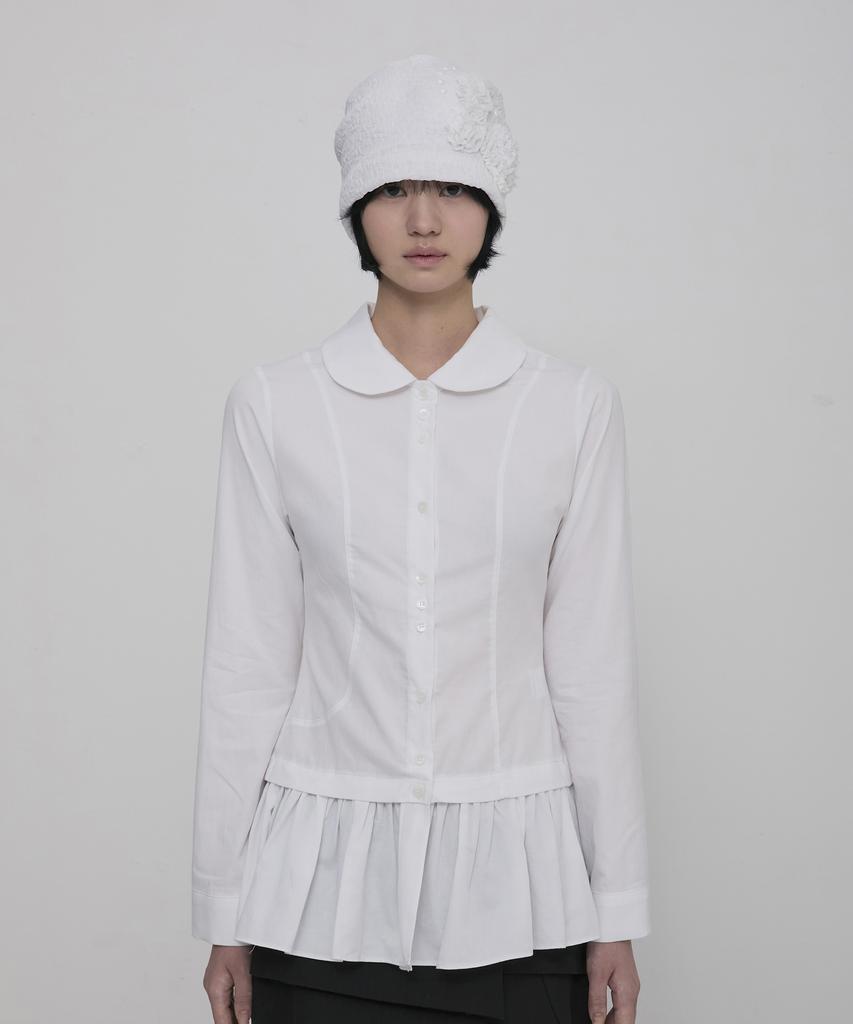 Peulleeoeob Ruffle Shirring Beanie (Fl-740_White)