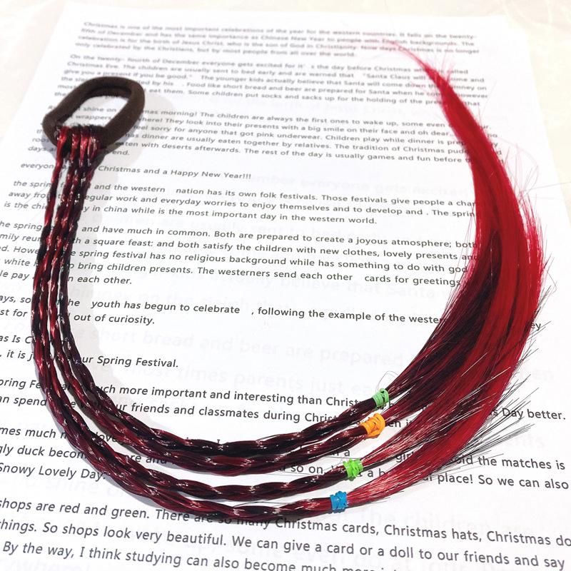 Girls Princess Fashion Wig with Braids Hair Ring Children's Style Baby Girls Little Girls Headdress