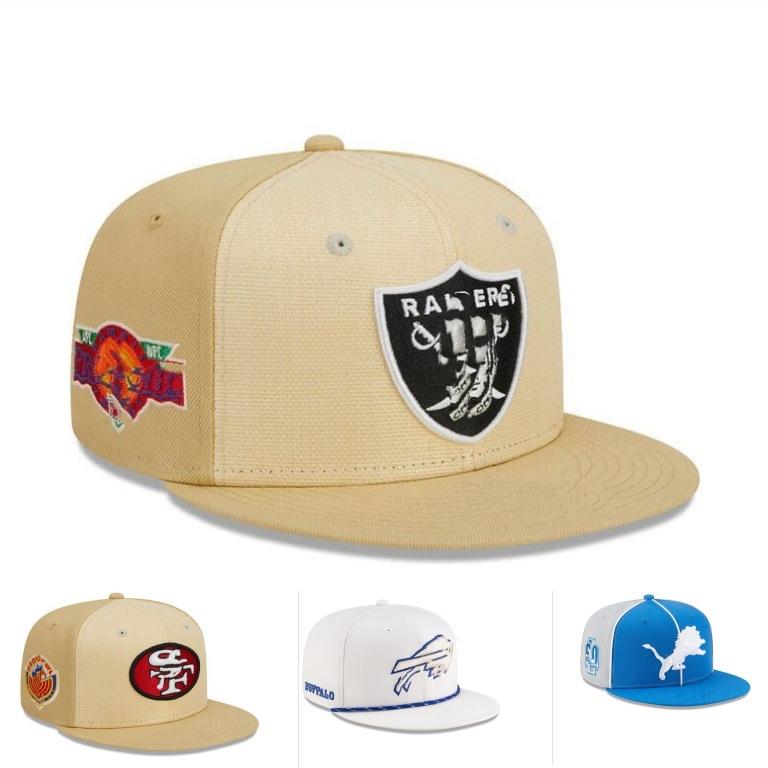 Nuovo Cappellino da Baseball Ricamato Squadra di Football Americano Raiders Sport all'Aperto Tesa Piatta Calotta Rigida Fibbia Regolabile Moda Trendy