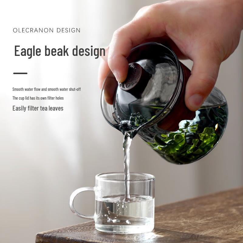 Vysoké borosilikátové sklo Gaiwan šálek na čaj