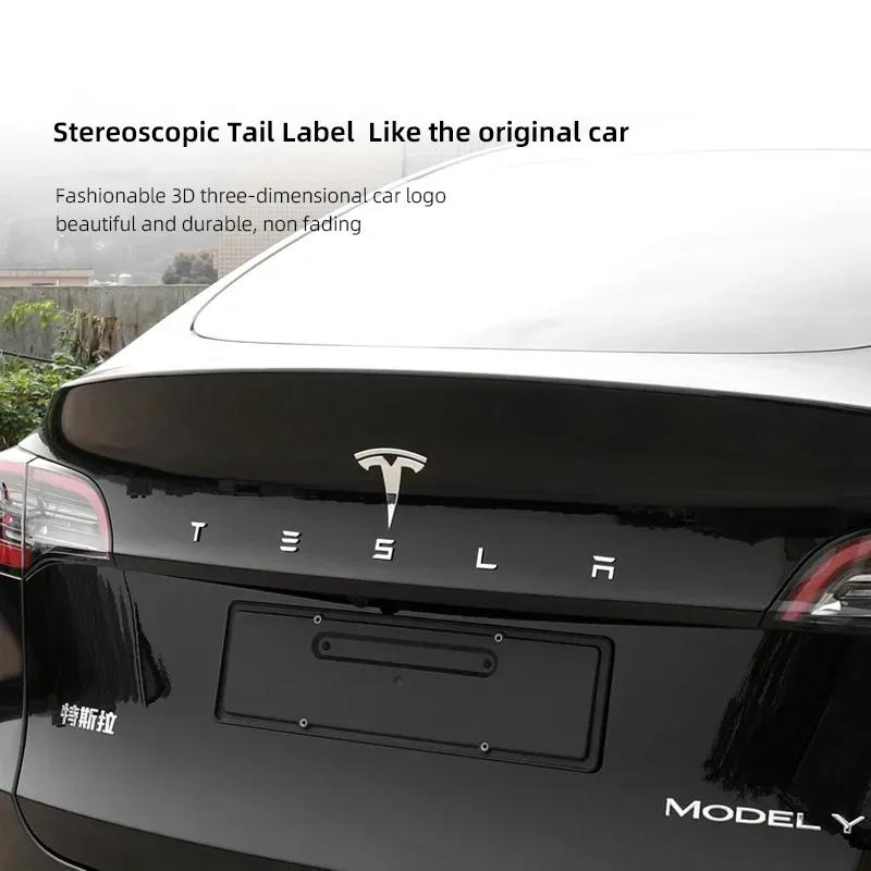 Car Logo Sticker Trunk Label Decals Decoration Accessories For Tesla Model 3 Model S X Y Cybertruck Roadster SpaceX