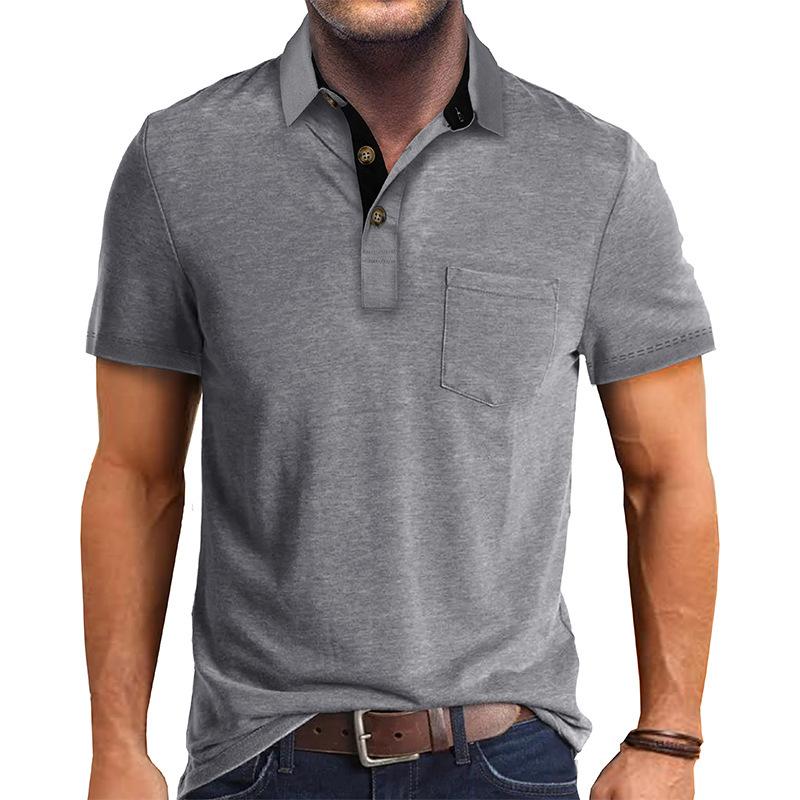 Summer New Men's Short-sleeved Lapel T-shirt POLO Collar Shirt Moisture-wicking Top