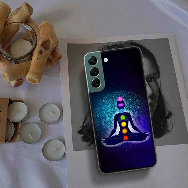 The Mandala Chakra Insist Yoga Phone Case For Samsung A02 A03 A03S A04 A04S Galaxy A55 A35 A25 A15 S10 Lite A9 A8 A7 A6 Plus A90