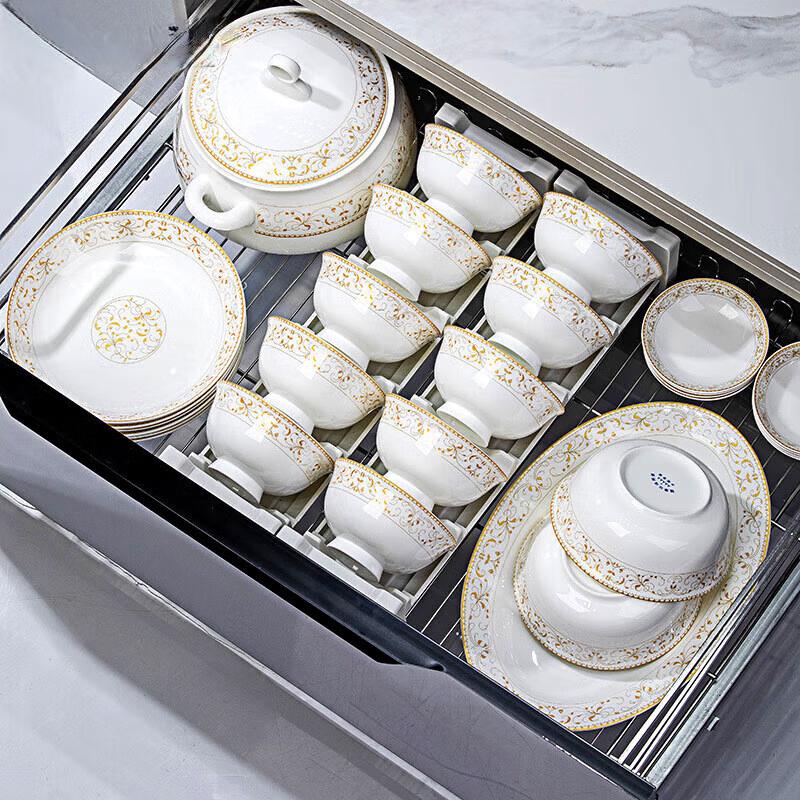 Ru Han 56-Piece New Chinese Ceramic Dinnerware Set